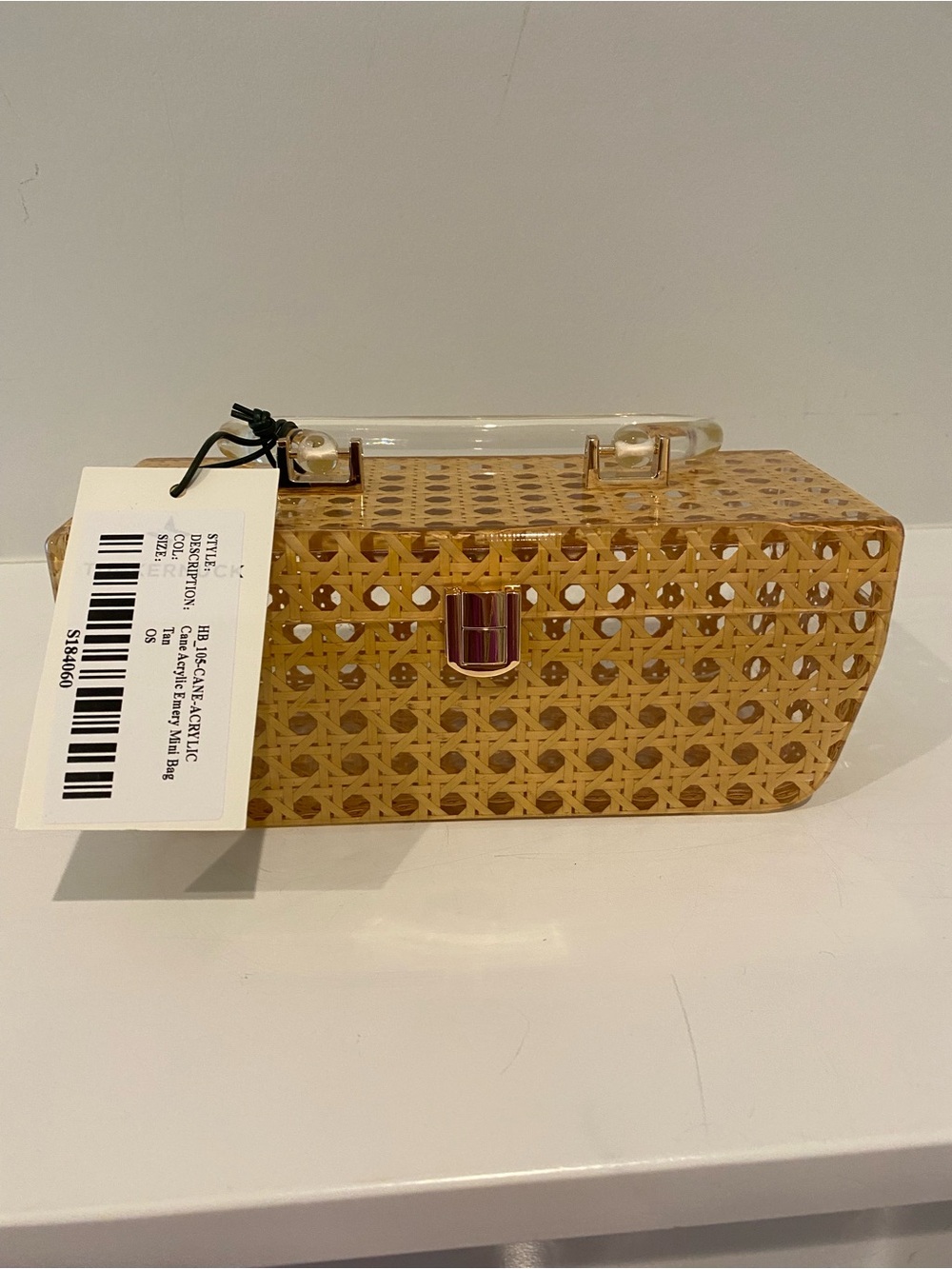Tuckernuck Acrylic Tan Box Clutch with Clear Handle - NWT - Picture 6 of 6
